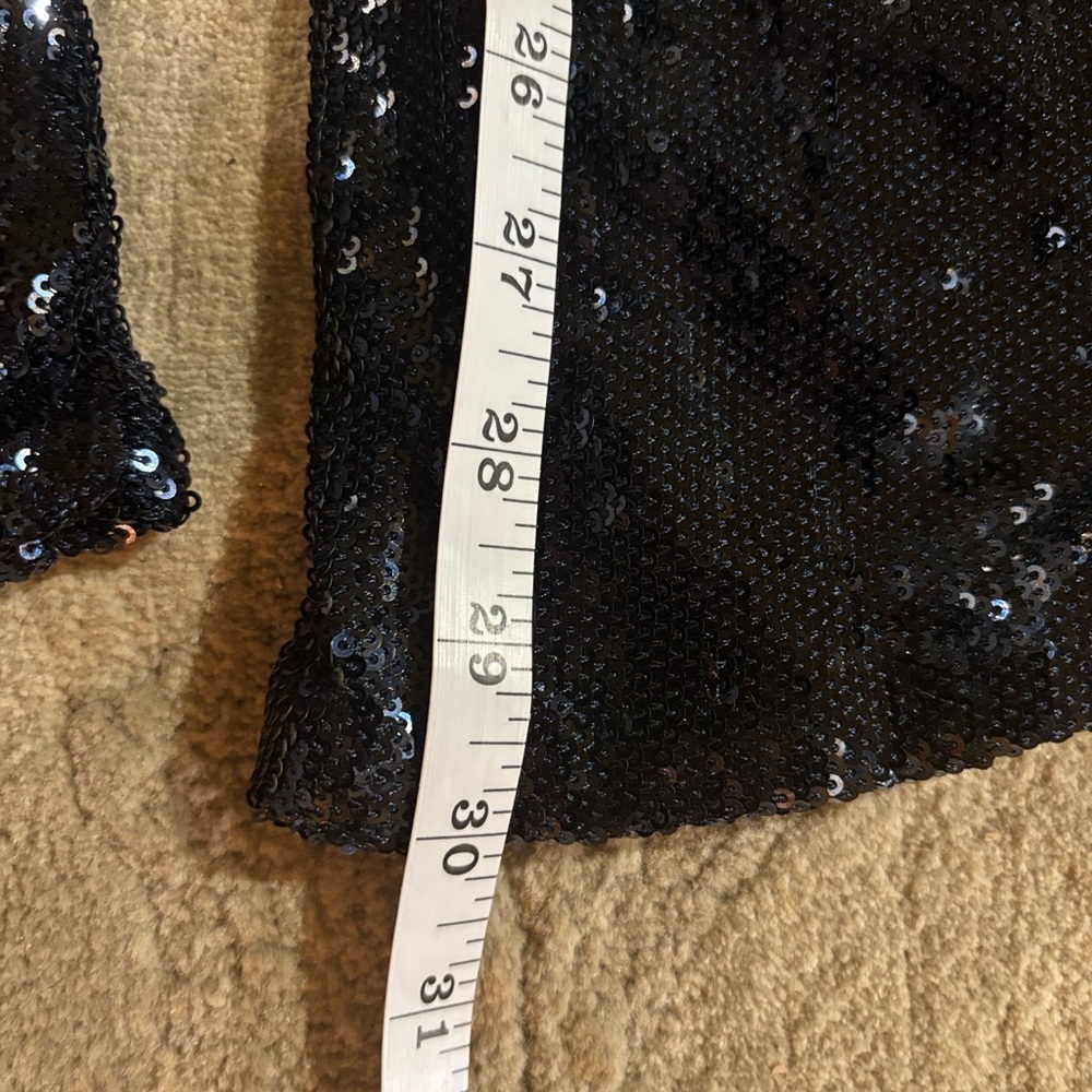 Free People Zip-Up Blue Sequin Bell Bottom Pants. - Picture 8 of 8